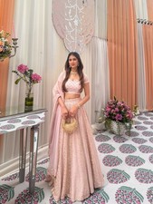 Bollywood pink Reception Party Wear Georgette Lehenga choli