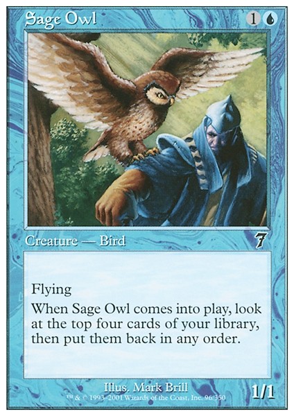 SAGE OWL x4 mtg NM 7th Edition 4 Common