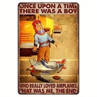 Vintage Aviation Frameless Waterproof Tin Metal Signs Home Décor 8x12