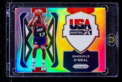 Shaquille O'Neal RARE REFRACTOR TEAM USA INVESTMENT CARD 2021-22 Panini Prizm