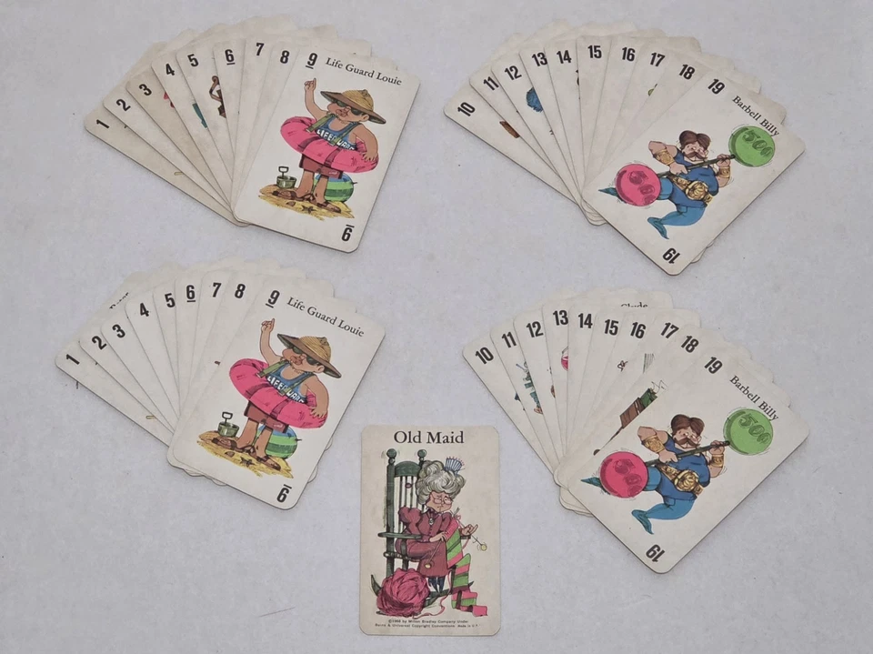 Juego a juego vintage 1968 Milton Bradley Jumbo Old Maid #4875 completo Foto 3 de 4