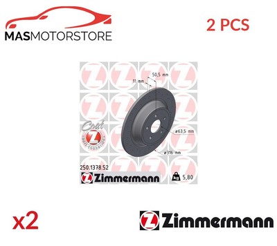 BREMSSCHEIBEN SATZ PAAR ZIMMERMANN 250137852 2PCS P FÜR FORD KUGA II,MONDEO V
