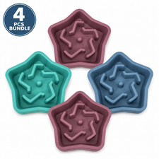 Pack of 4 Slow Feeder Dog Cat Bowl Maze Non-Slip Puzzle Food Bowl for Dogs