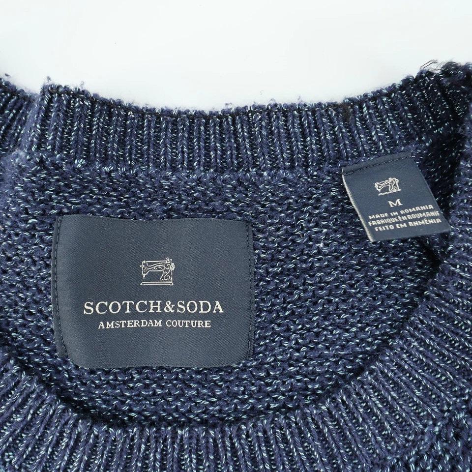 Scotch & Soda Amsterdam Couture 男式毛衣蓝色针织圆领 — 第 4/4 张图片