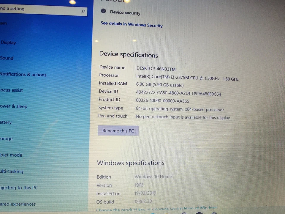 toshiba satellite l830 i3 6 GB Ram 500 GB HDD Run To Windows  - Image 4 of 4