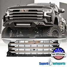 For 2022-2025 Chevy Silverado 1500 High Country Chrome Front Hood Grille Grill