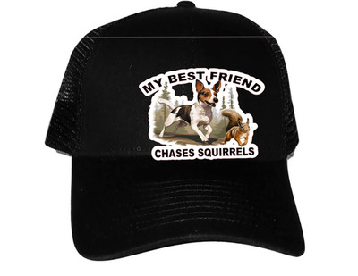Cap Hat Black Solid Back Beagle Dog Squirrel Hunter Best Friend Feist