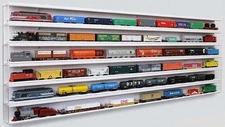 Train Display Case 58" HO N Z Car 1/64 Model Locomotive Wall Rack White Cabinet