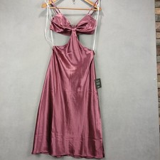 Lulus Made With Love A-line Dress Womens Small Burgundy Satin Spaghetti Straps