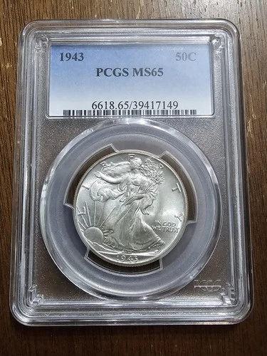 Nice Frosty White 1943 Walking Liberty Half Dollar PCGS MS 65