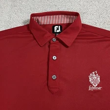 Footjoy Polo Shirt Mens Large Red Lochinvar Golf Club Performance Stretch FJ