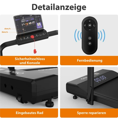 Walking Pad Laufband 120kg elektrisch Heimtrainer LED-Anzeige 12km/h für Jdqqkgn - Bild 2 von 12