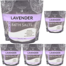 Soothing Touch Lavender Bath Salts 32oz Pouch 5-Pack  Relax  Soothe Muscles..