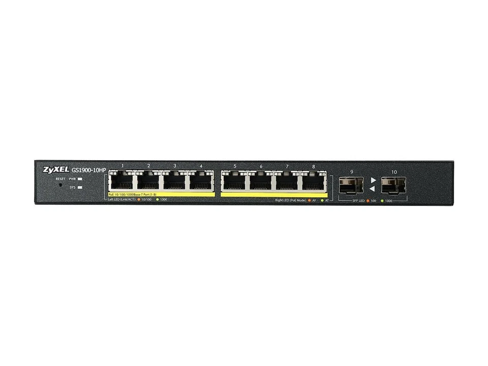 ZyXEL 8-Port Gigabit Smart Managed PoE Switch, 8 PoE+ Ports at 77W with 2 SFP - Image 2 of 4