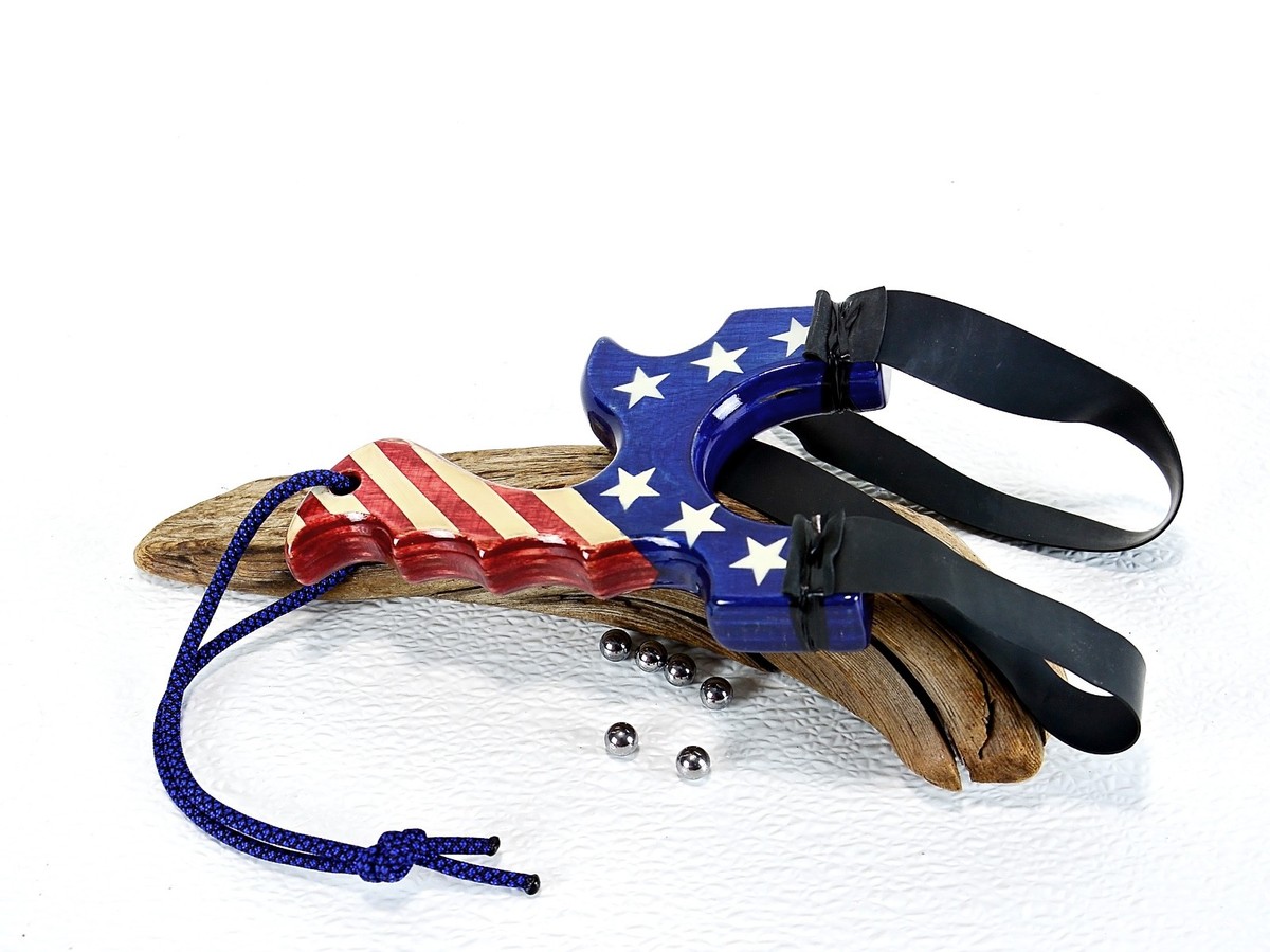 USA Patriotic Slingshot, Menace Frame, Birchwood Sling Shot
