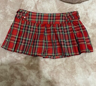 Red Pleated Skirt 90s Vintage 90s Womens Wrap Mini Skirt Tartan