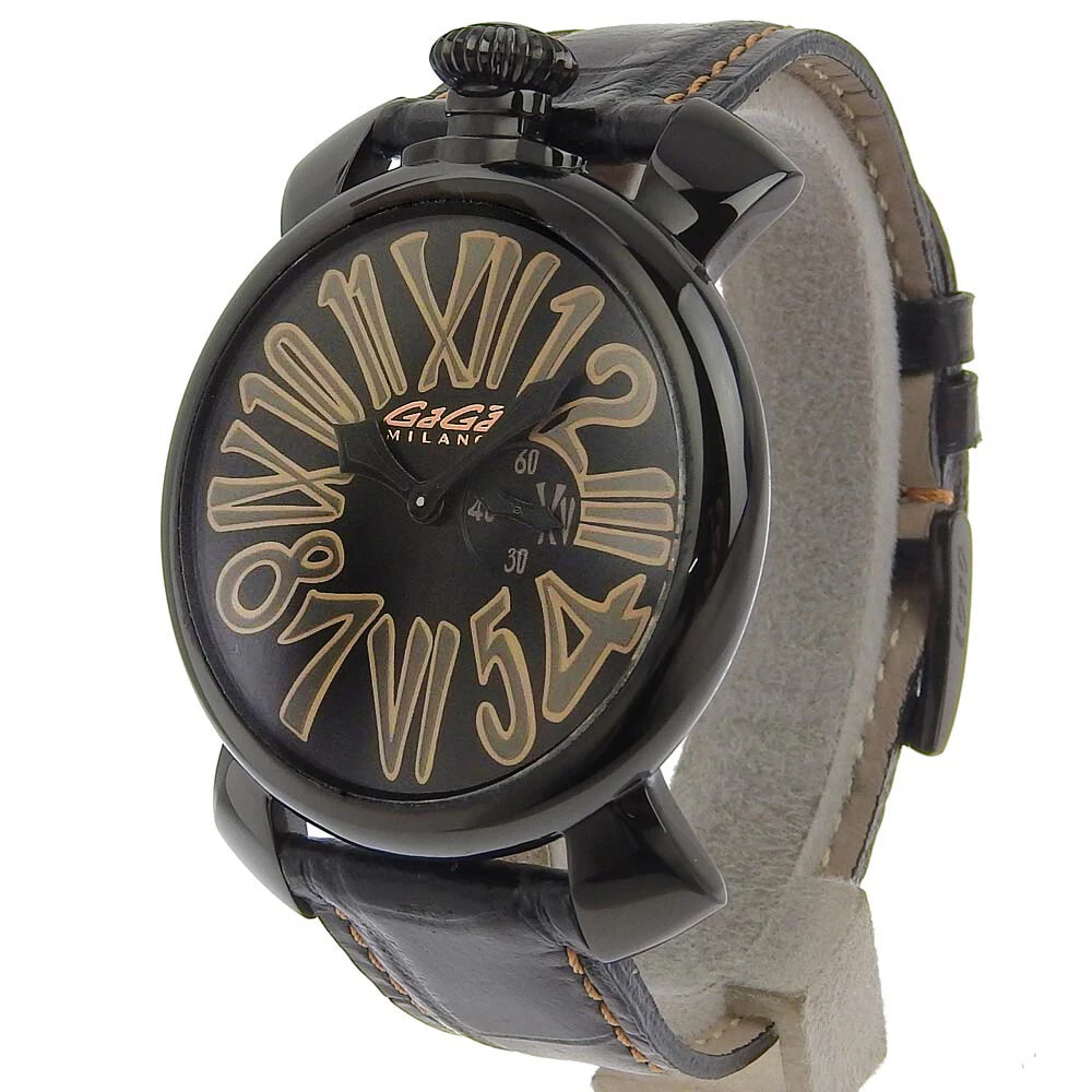 Gaga Milano 5086 Manure Slim 46 Watches black Stainless Steel