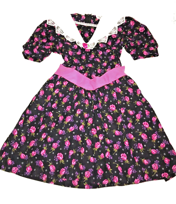 Vintage Girls Dress Wonderland Nation Black Pink 90s Prarie Size 6xl Collar Puff | eBay Vintage Girls Dress Wonderland Nation Black Pink 90s Prarie Size 6xl Collar Puff | eBay