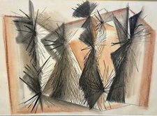 Carol Kessler “Joshua Tree National Monument” 1950, Mixed Media On Paper, Signed