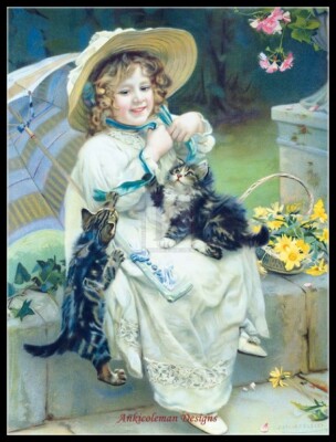 Playful Kittens - Counted Cross Stitch Patterns - Color & BW Symbols