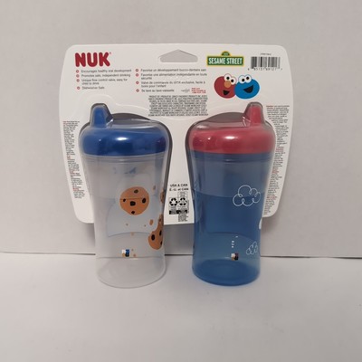 NUK Sesame Street Hard Spout 10 oz Cups 2 Pack Elmo Cookie Monster Kids Drinking