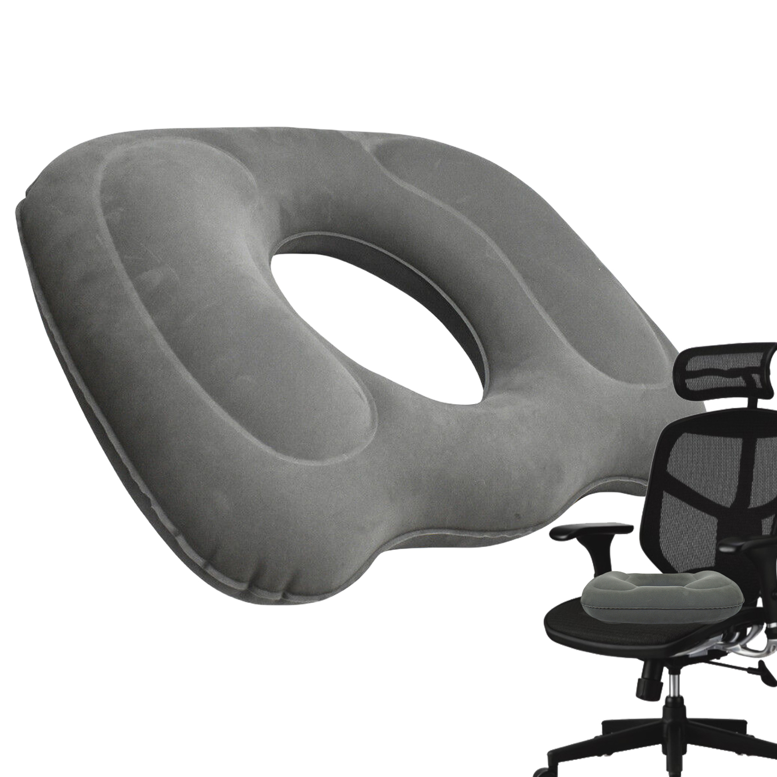 Donut Seat Cushion Large Tailbone Pillow Comfort Inflatable Memory Pain Relief