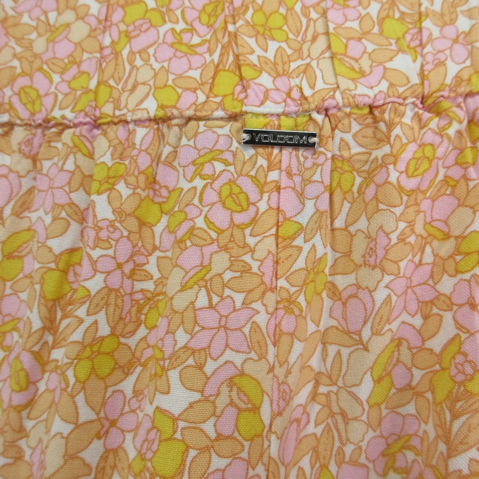 Volcom Coco Ho Beach Shorts Women L (10) Floral Pink Yellow Orange Viscose 4807 - Image 3 of 4