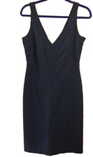 VTG BANANA REPUBLIC Black Sleeveless V Neck Spandex Scuba Sheath Dress 12