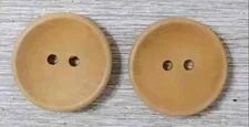 wood natural buttons sewing 2 holes 1 inch brown 2pc