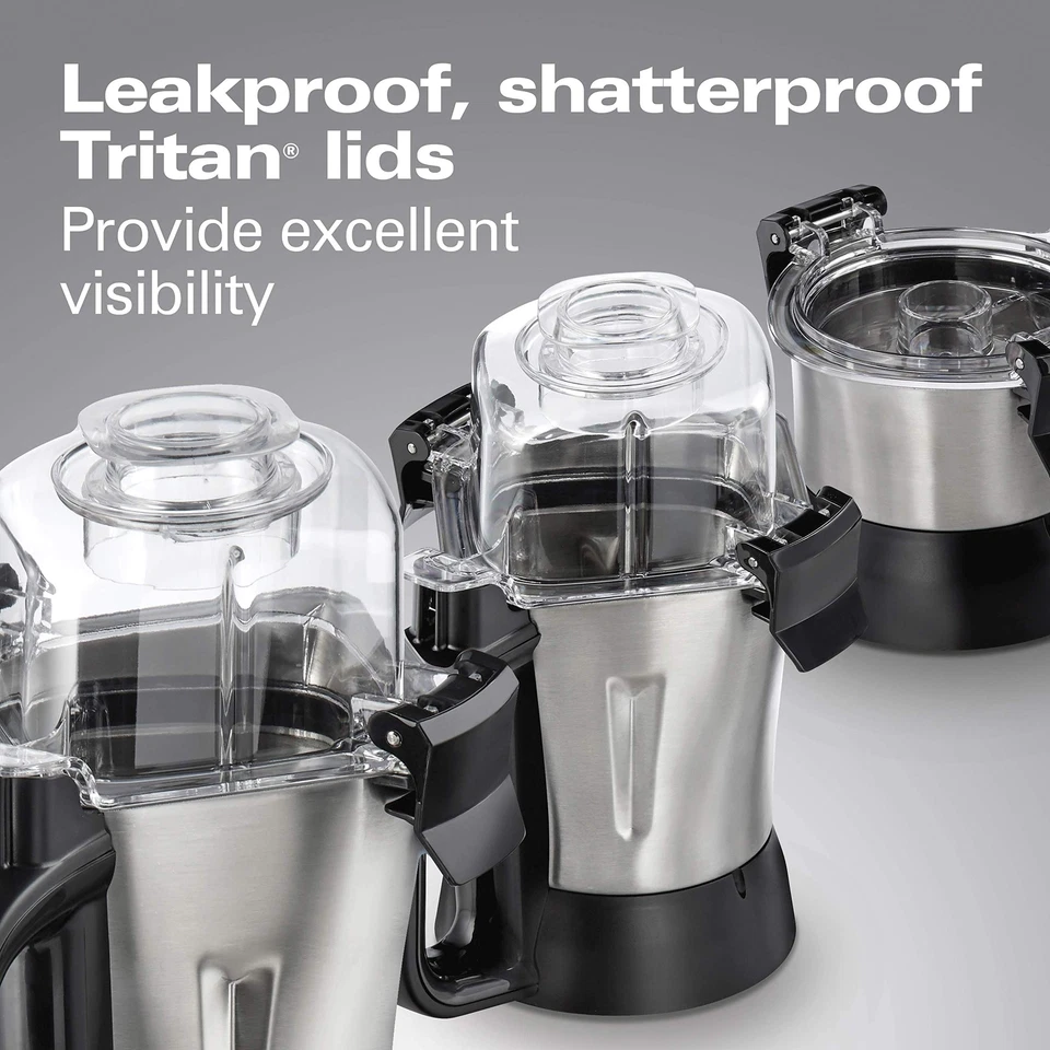 Hamilton Beach 专业 4 合 1 榨汁机搅拌机,1400W (58770),黑色/灰色 — 第 3/4 张图片
