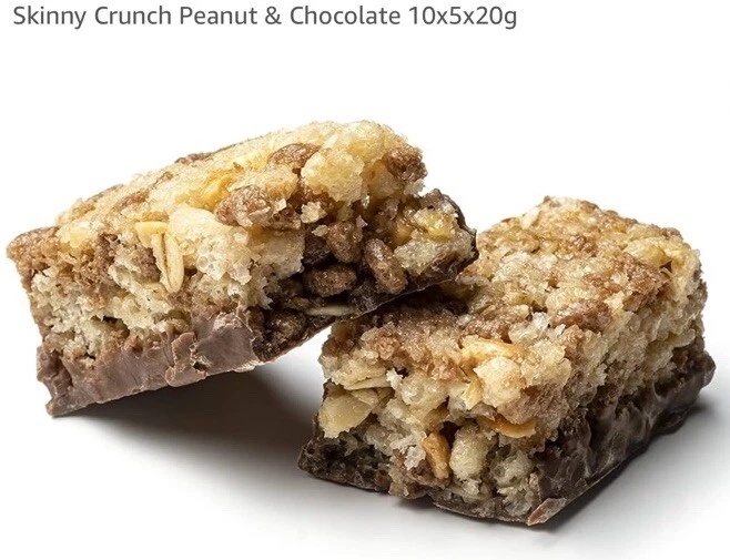 10 X Boxes Skinny Crunch Peanut Butter Snack Bars (68 Calories) 50 Bars in Total - Image 4 of 4