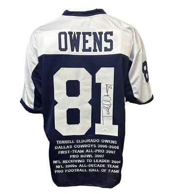 Terrell Owens Autograph Dallas Cowboys Custom Jersey JSA COA
