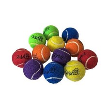 Mini 1.5" Dog Tennis Balls with Squeaker Set of 12 Solid Colors