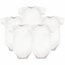 Hudson Baby Bodysuits, 5-Pack, White 5-Pack
