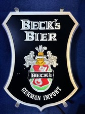 VINTAGE NEW OUT OF THE BOX BECKS BIER LIGHT UP SIGN BEER PLASTIC