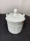 Vtg Fenton Milk Glass-Daisy & Button Pattern Lidded Candy Dish Ice Bucket