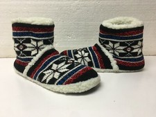 Soft Cozy Ladies Blue Red Black Winter Snow Christmas Slippers House Boots T84