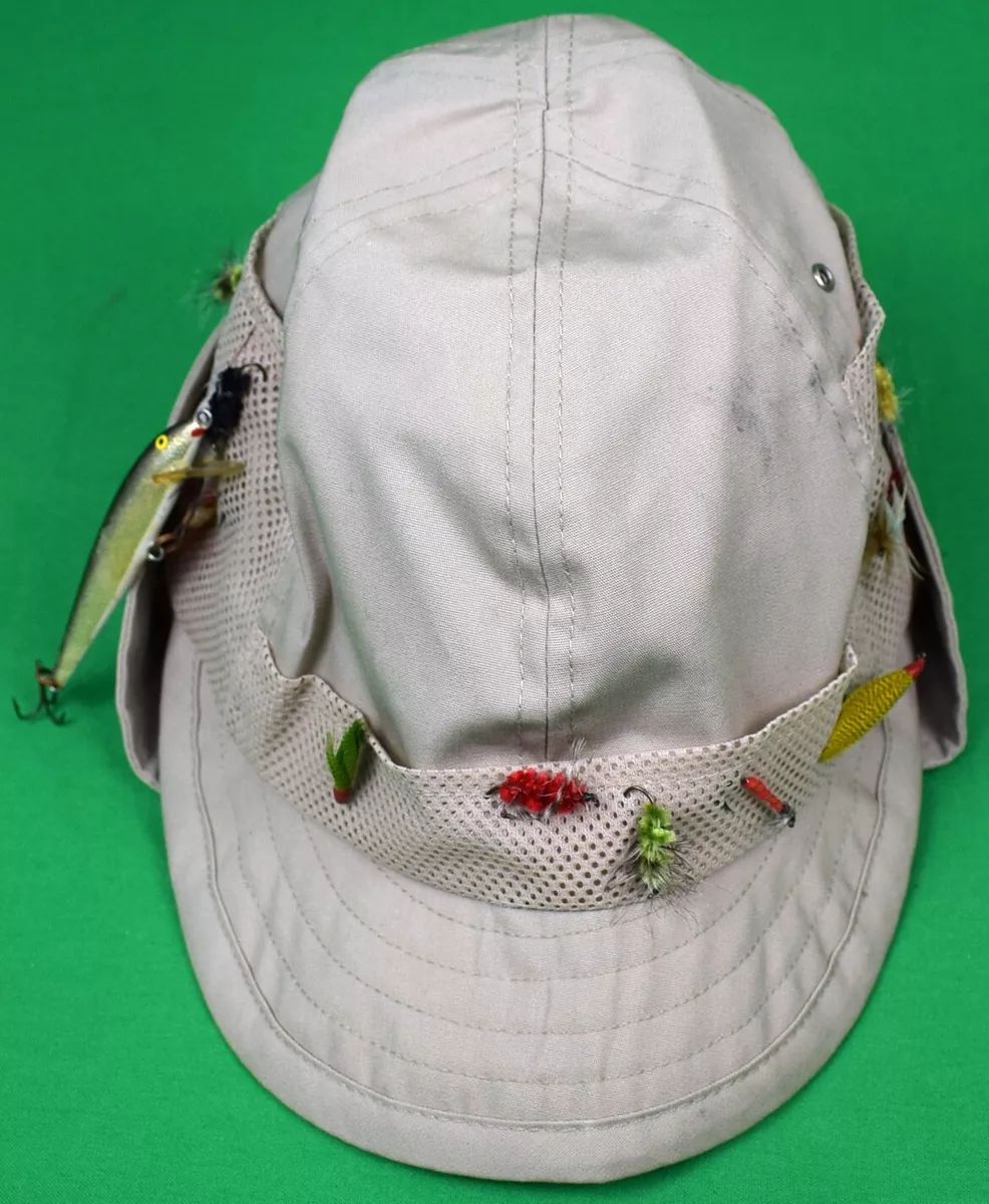 Orvis Fly-Fishing Poplin Hat w/ Mesh Pockets Made In Norway Sz 7 1/4