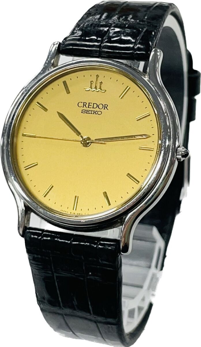 Seiko Credor 8J81-6A30 Quartz Gold Dial Mens Watch Excellent Seiko Credor 8J81-6A30 Quartz Gold Dial Mens Watch Excellent