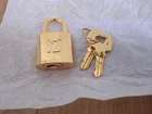 Louis Vuitton PadLock Lock &2 Key Brass Shinny Gold Number 315