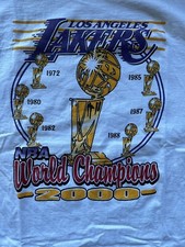 Vintage Kobe Bryant Los Angeles Lakers NBA Finals 2000 World Champions XL Shirt