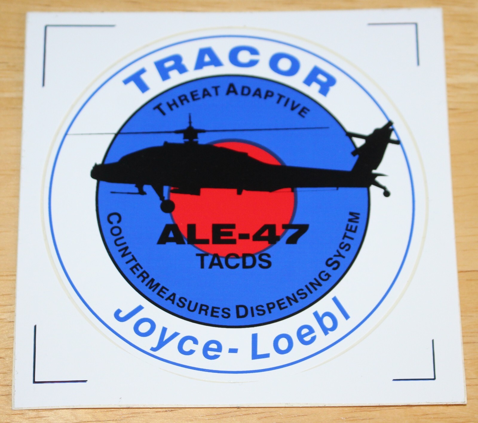 Tracor ALE-47 Threat Adaptive Countermeasures Dispensing System AH-64 Sticker