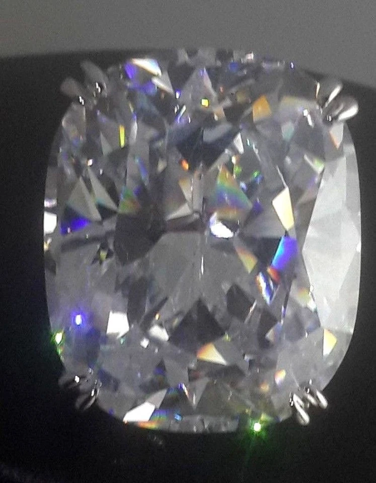 Кольцо для коктейльной вечеринки 100 карат из стерлингового серебра 925 пробы с белой подушкой - Изображение 2 из 4