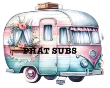 Sublimation Print Pink Camper Ready To Press Heat Transfer