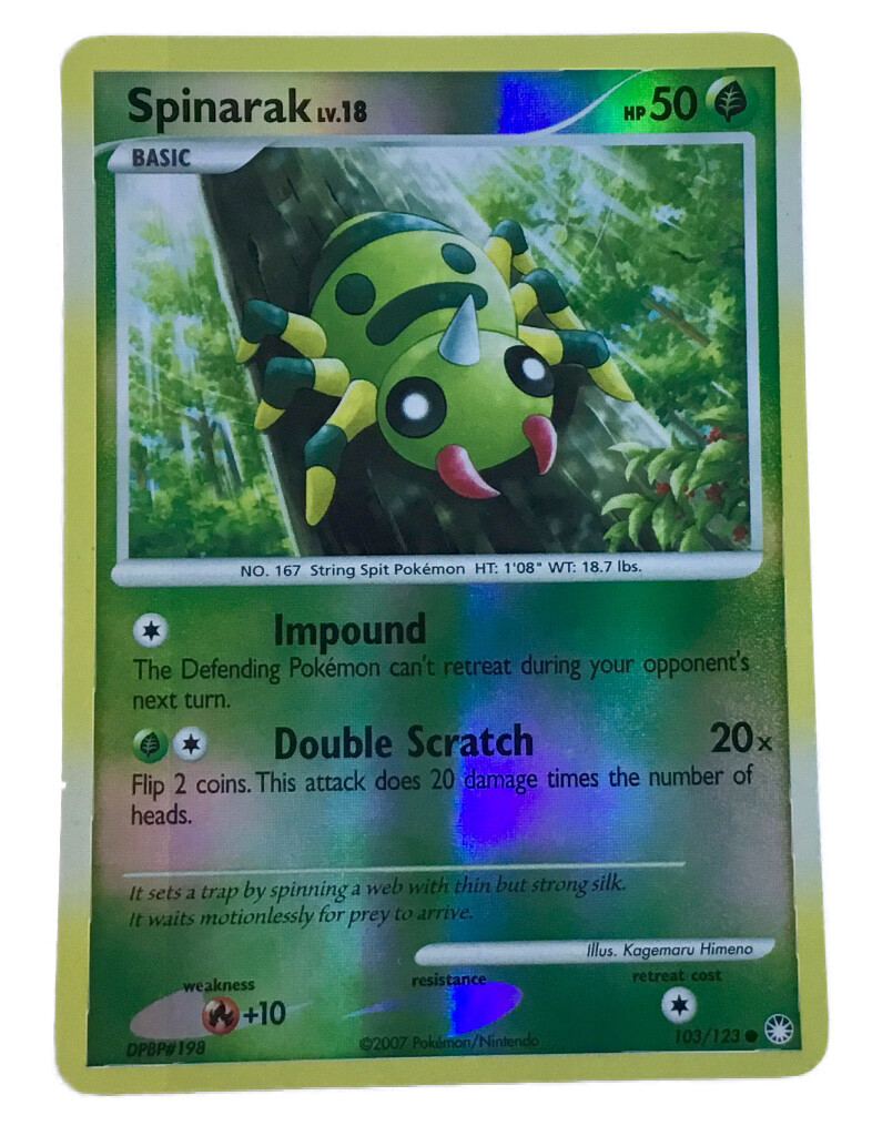 2007 Pokemon Mysterious Treasures #103 Spinarak Holofoil 103/123