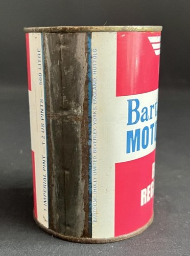 BARTOLINE HULL VINTAGE BB REGULAR PINT TIN 30 GRADE MOTOR OIL SEALED DISPLAY CAN - Picture 5 of 8