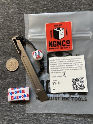 Nice Guy Machine Co. NGMC  Average Sized Raw Dog  Titanium Pry Bar W/ZeroFeud