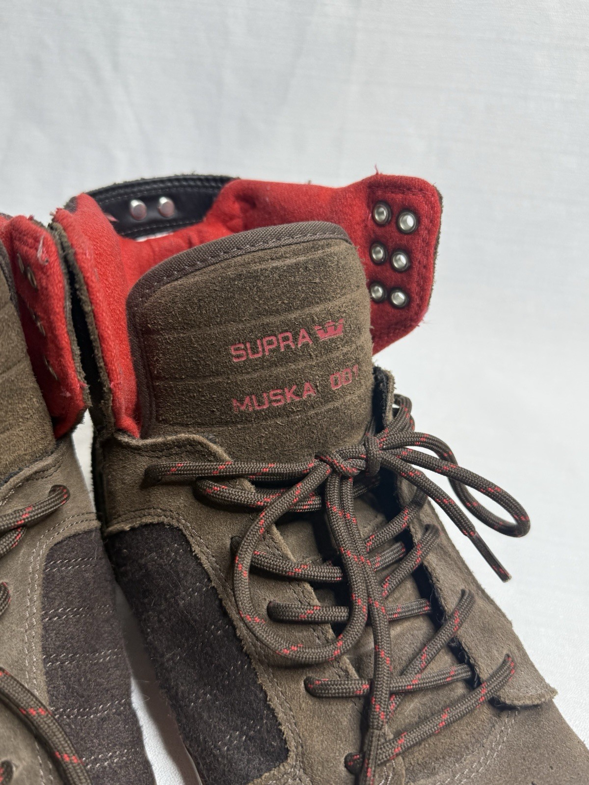 Supra Skytop Chad Muska 001 Men’s Sneakers Brown Suede & Red Colorway 10 image 8