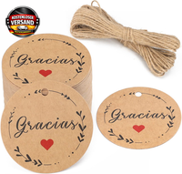 GeschenkanhäNger Kraftpapier 5Cm Set 100 StüCk Mit Jute Schnur FüR Etiketten Und