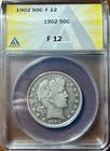 1902 P 50c Barber Half Dollar ANACS F 12